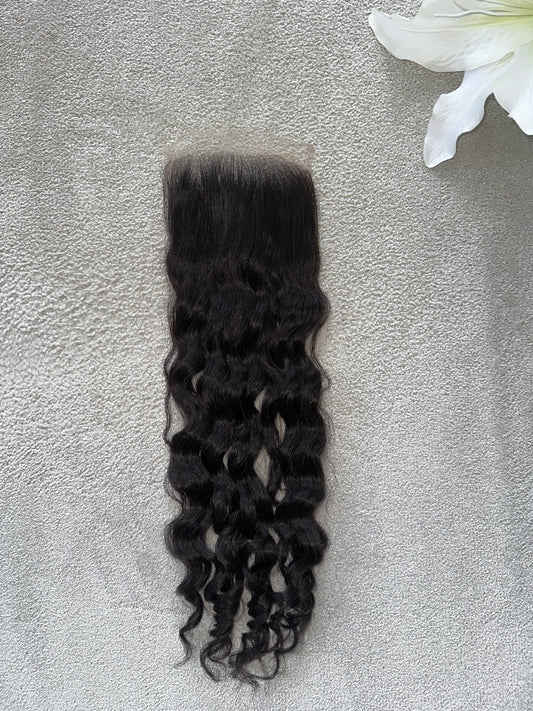 Raw Vietnamese straight closure installed