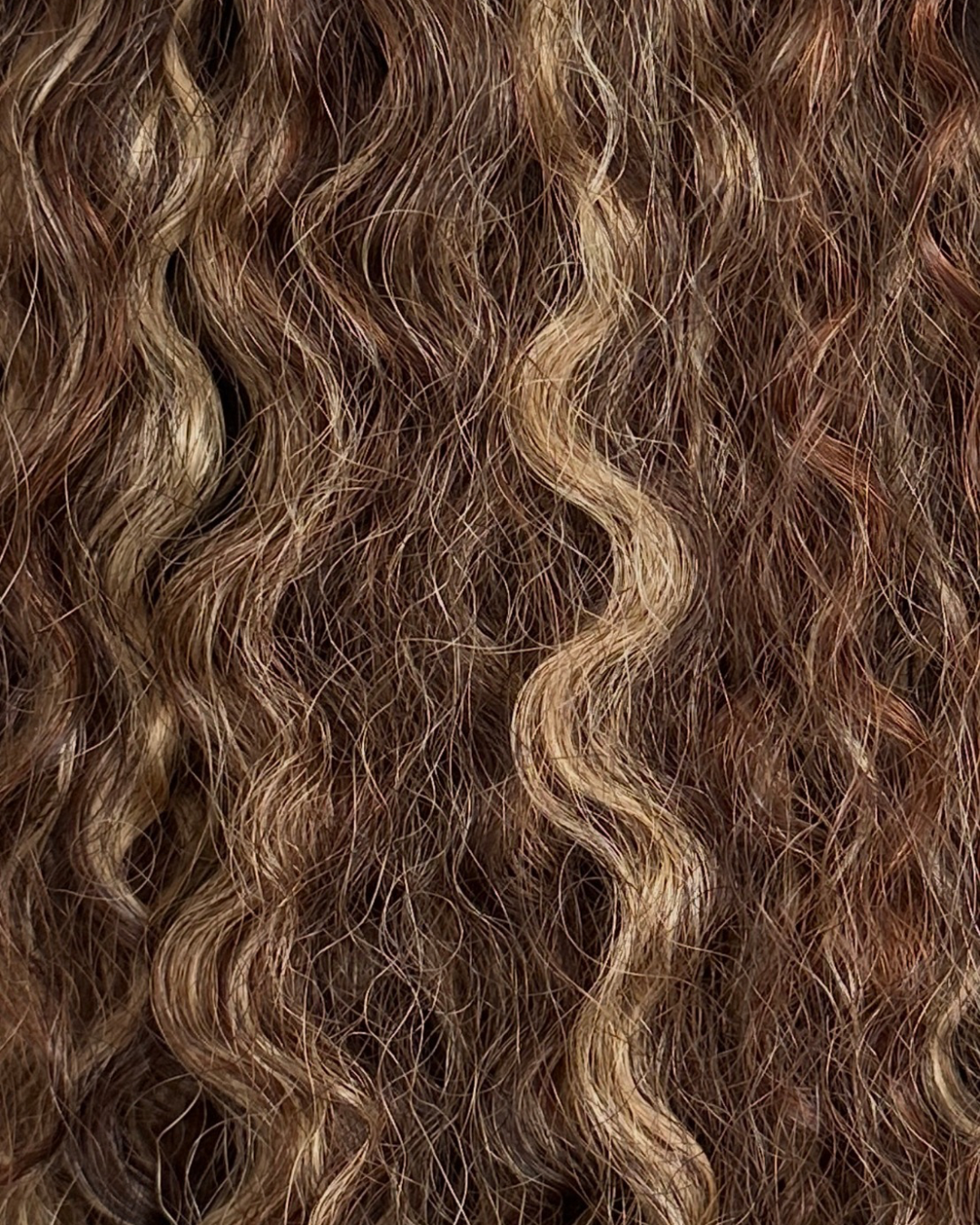 Burmese curly extensions - Caramel swirl