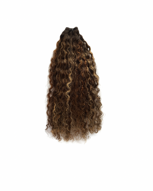 Burmese curly extensions - Caramel swirl